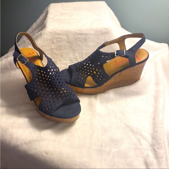 JELLYPOP Natural Woven Sling Back Cork Wedge Shoes - Picture 5 of 8